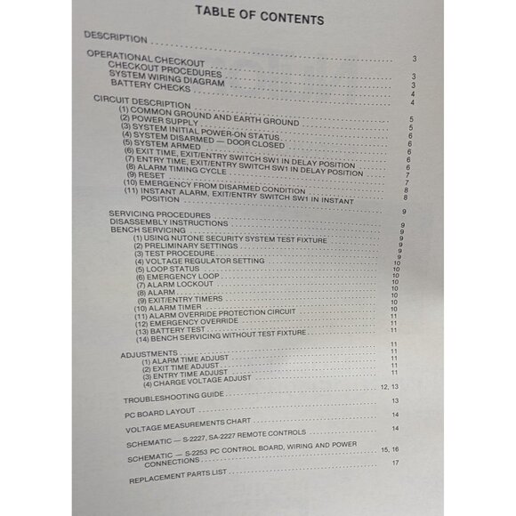Nutone service manual model s-2253 Intruder alarm system - Picture 4 of 8